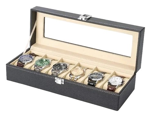 Mens grids leather watch - pu,
