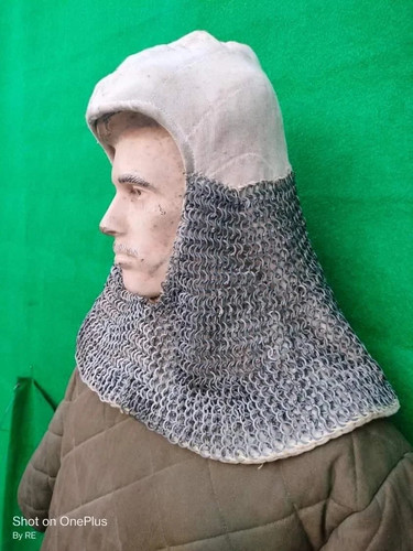 Medieval chainmail coif with - medieval,
