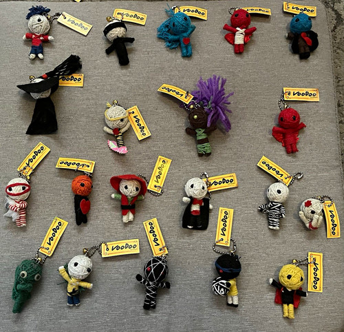 Voodoo fabric doll keyrings - voodoo,
