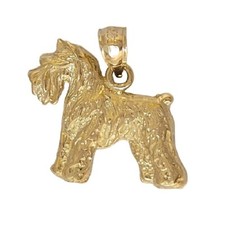 14k Yellow Gold Terrier Dog Pendant / Charm, Made in USA