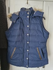 Fat Face Women's Blue Bodywarmer/ Gilet Size 12 Feather Down Lining