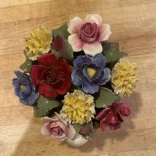 Aynsley Bone China Flower Basket Hand Painted Floral Arrangement England 14cm 