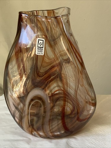 Mdina studio glass - vase, brown