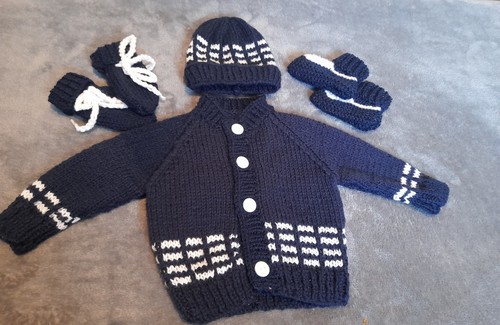 Hand knitted cardigan set new - knitted,