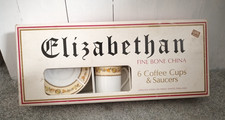 Elizabethan Fine Bone China Coffee Cups & Saucers | Set of 6 – Boxed