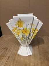 Fan Vase Art Deco Style Wales by Reflections Daffodils David Morgan