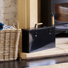 Hot Ash Carrier Fireside Ash Box Steel Containers with Clasps 45x26x12cm Valiant