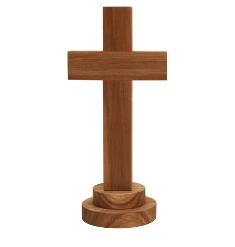 Wood cross statue with - wood, stand