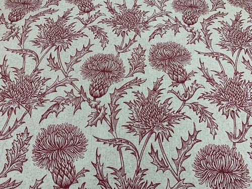 Star thistle toile red - thistle,