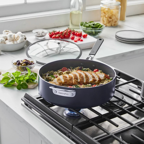 Greenpan saute pan with lid - with,