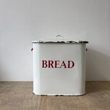 Vintage Large White Red Enamel