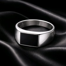 SILVER SIGNET RING, CHUNKY