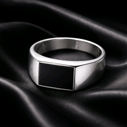 Silver signet ring chunky - signet, ring,