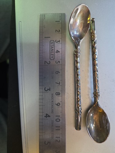 Ornate teaspoons unmarked - 2,