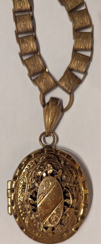 Antique gold filled locket - gold,