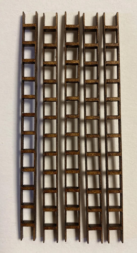 10x wooden ladders 75mm - wooden, 6mm