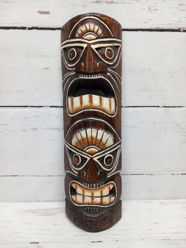 Wooden tiki mask - wooden, african