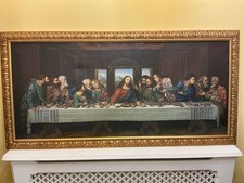 ITALIAN OIL ON CANVAS...THE LAST SUPPER...In gilt frame