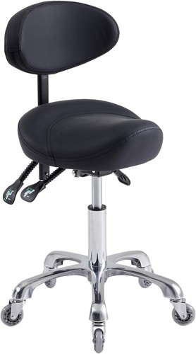 Black thick saddle stool - black,