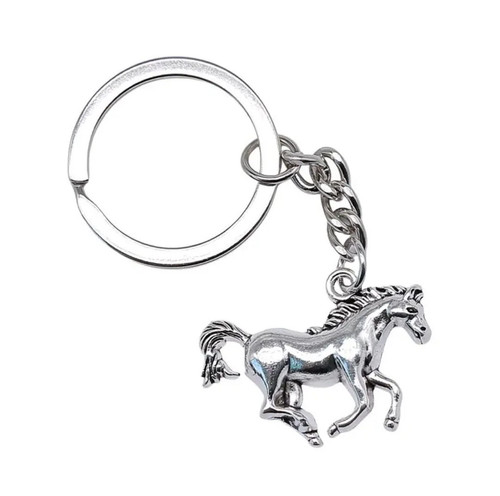 Silver horse keyring metal - keyring,