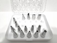 Wilton Set Of 16 Piping Tips Cake Decorating with Case Stainless 