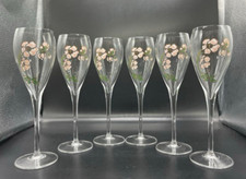 Perrier Jouet Champagne Flutes glasses set of 6 Belle Epoque Pink Gold Flowers