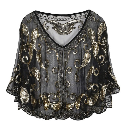 1920s sequin shawl - sequin, wrap