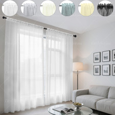 Voile Curtains Pair (2 Panels) Of Lucy Voile Net Slot Top Panels -Top Quality