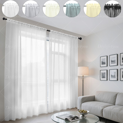Voile curtains pair - voile, (2
