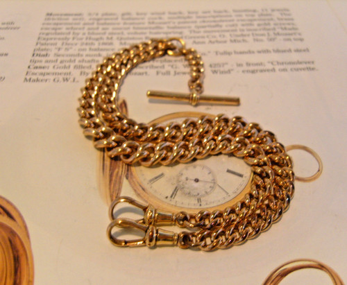 Pocket watch chain 12ct rose - watch,