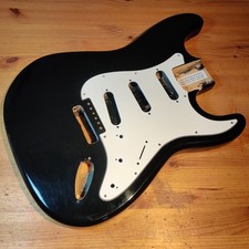 Used 00s Strat Stratocaster Style Guitar Body Black Poly 43mm Depth 1.9kg #99
