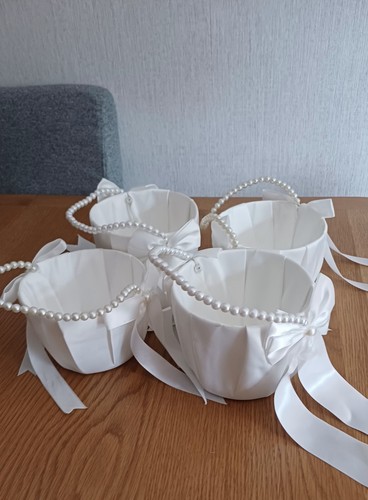 White satin flower girl - 4, x