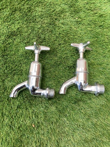 Pair vintage chromed brass - pair,