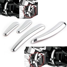 4x Chrome Curved Swingarm Frame Insert Set For Harley Softail Models 08-up