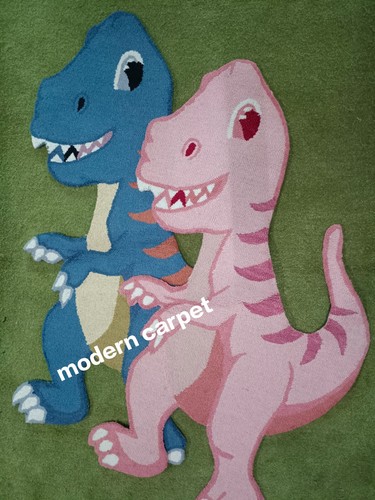 Tufted cute dinosaur rug pink - dinosaur,