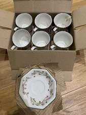 Vintage Johnson Brothers "Eternal Beau" Set Of 6 Tea Cups & Saucers NEW 