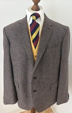 M&S Luxury Tweed Brown Fleck Sports Jacket Blazer Men’s Size 48R
