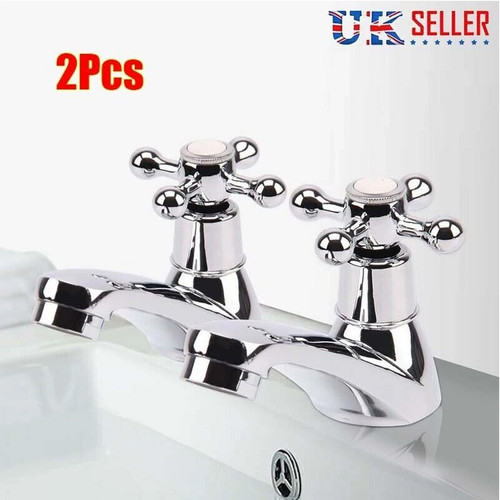 Twin taps set hot and - and, cold