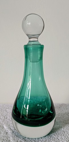 Small krosno glass - glass, green