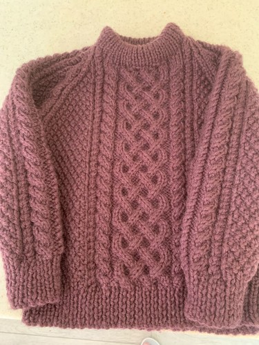 Hand knitted aran jumper size - aran,