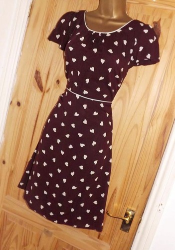 Heart print tea day dress - print, /