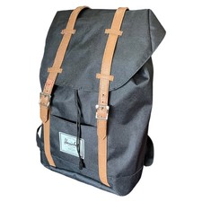 Herschel Backpack Retreat Unisex Classics Black Tan 19.5L Drawstring 45cm H