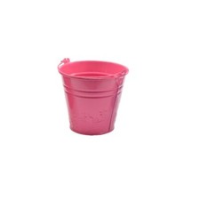 Kids Metal Bucket Planter Zinc Flower Pot Tin Pen Pot Craft Pot Bright Pink