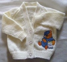 Winnie the Pooh Knitted baby cardigan (New) Choice of sizes/colours