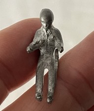 Vintage Unpainted Lead Britains Era Seated Motorcycle Rider Toy Soldier #Z635