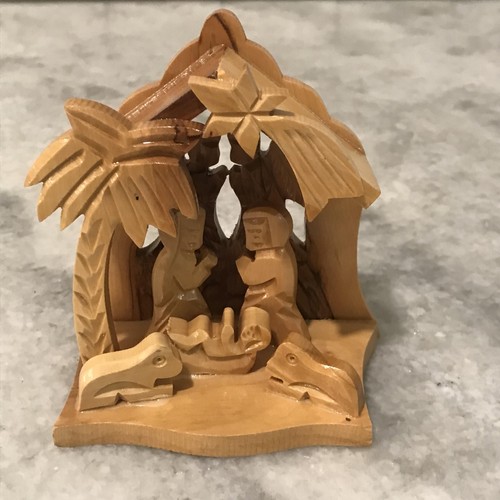 Olive wood nativity scene - nativity, hand