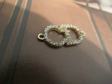 DIOR CHARM   12x24 MM  gold  tone,  crystals THIS IS FOR 1