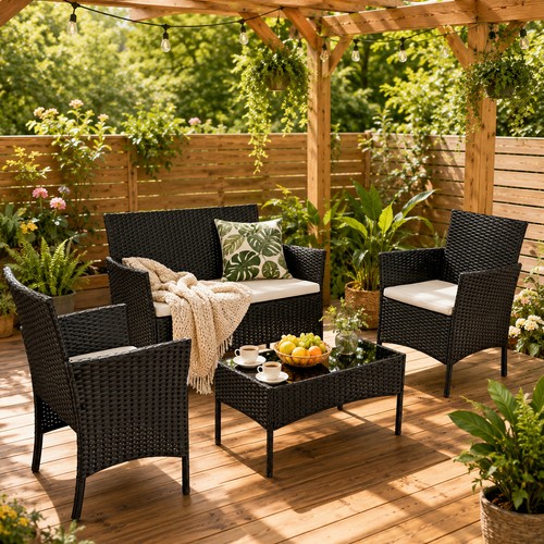 4piece garden rattan furniture - 4piece,