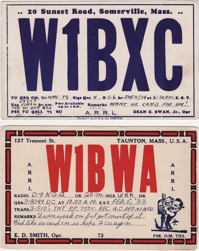 Qsl cards usa 1933 - cards,