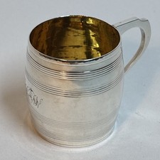 George III Sterling Silver Lined Pattern Christening Mug - London 1792